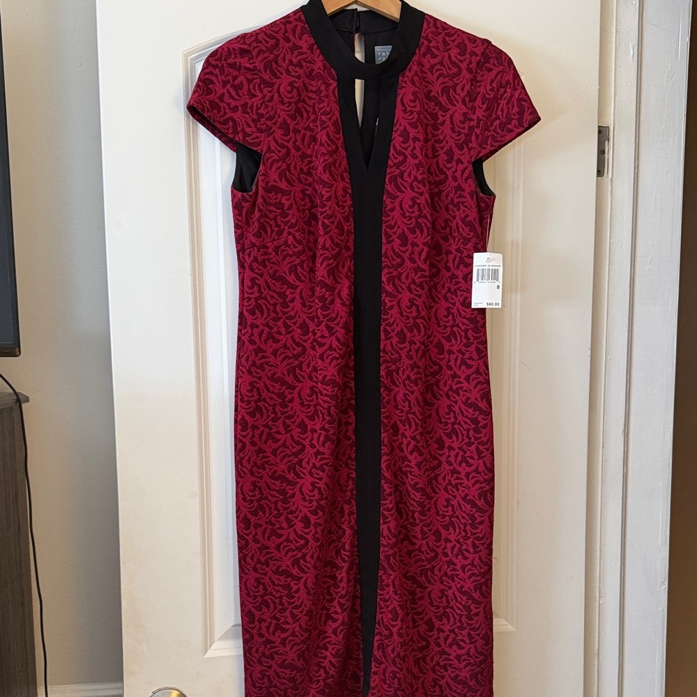 Rabbit Rabbit Rabbit Burgundy and Black Midi Dress